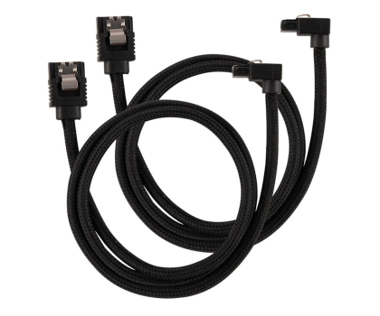 Kabel komputerowy CORSAIR Premium 60cm sleeved 2szt (kątowe) Czarne CC-8900282